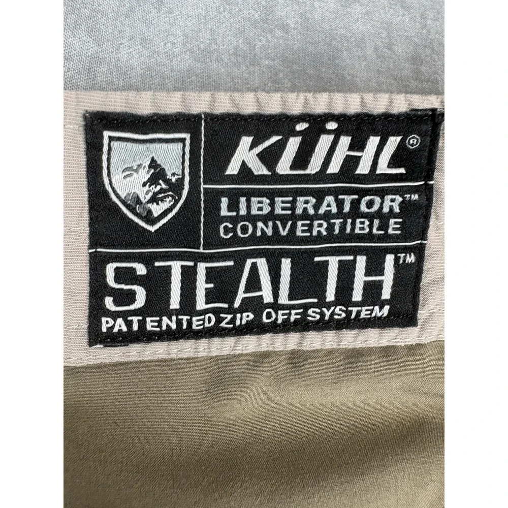 Kuhl Liberator Convertible Stealth Pants Men 36x32 Zip Off Hiking Khaki Nylon